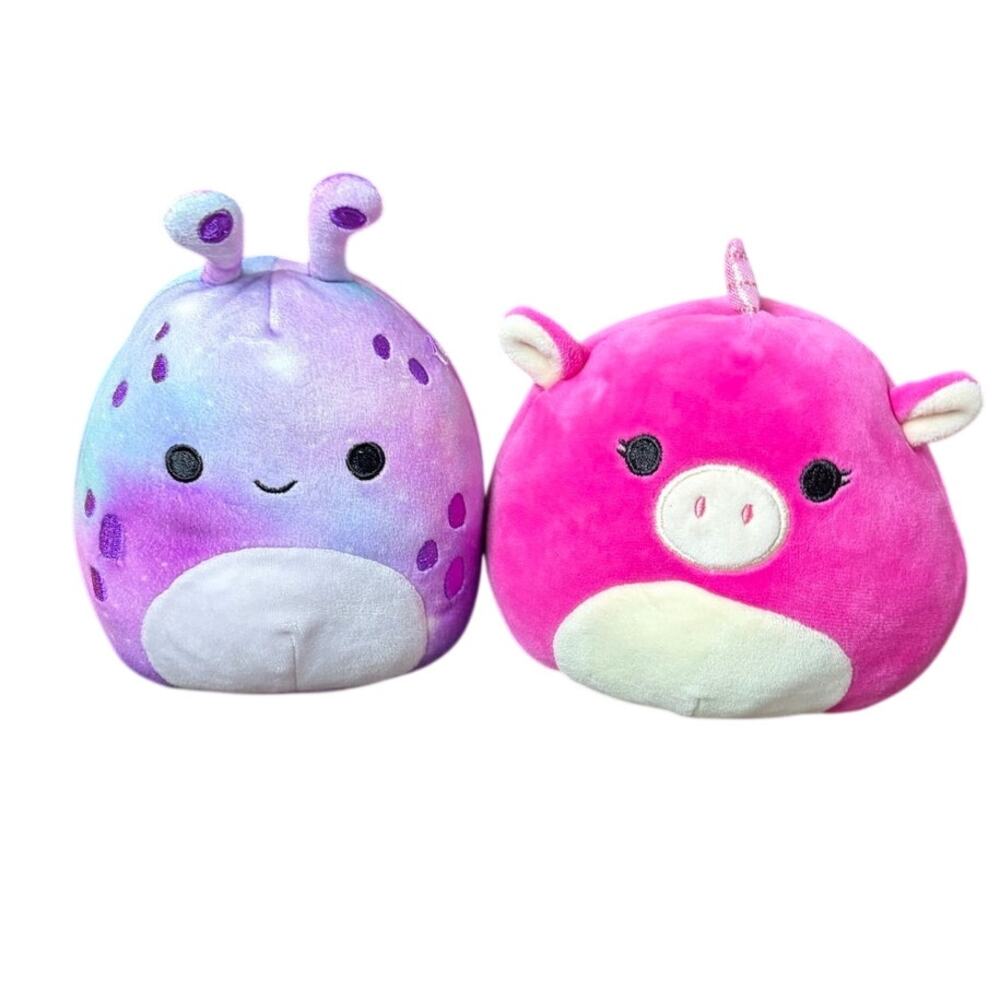 Squishmallows Daxxon the purple alien &Maudie the Pink Donly 5 inch